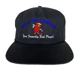 Vintage Trucker Hat Pettit Oil Company Snap Back Baseball Cap Black Swingster
